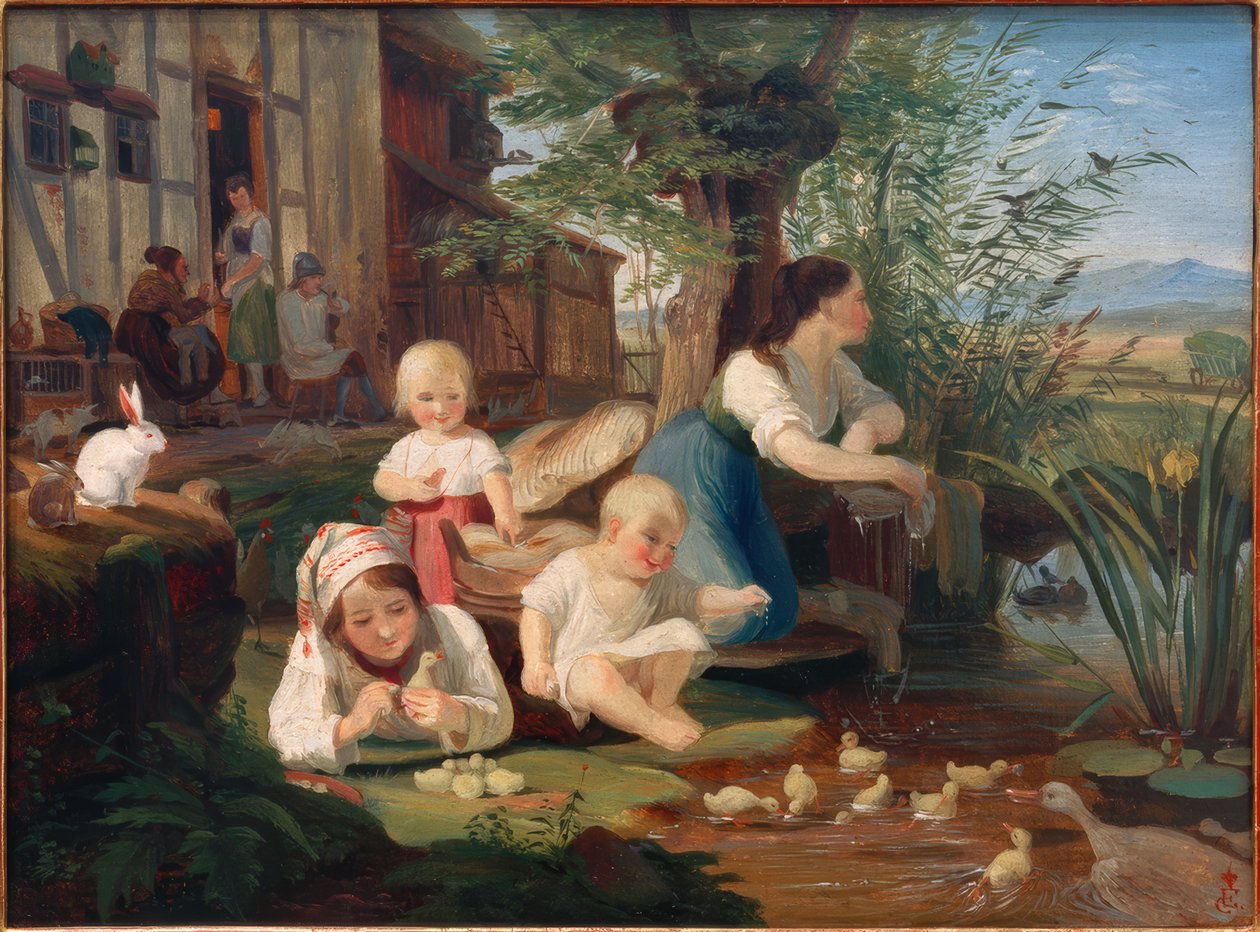 Anya gyermekekkel alkotó: Carl Engel von Rabenau