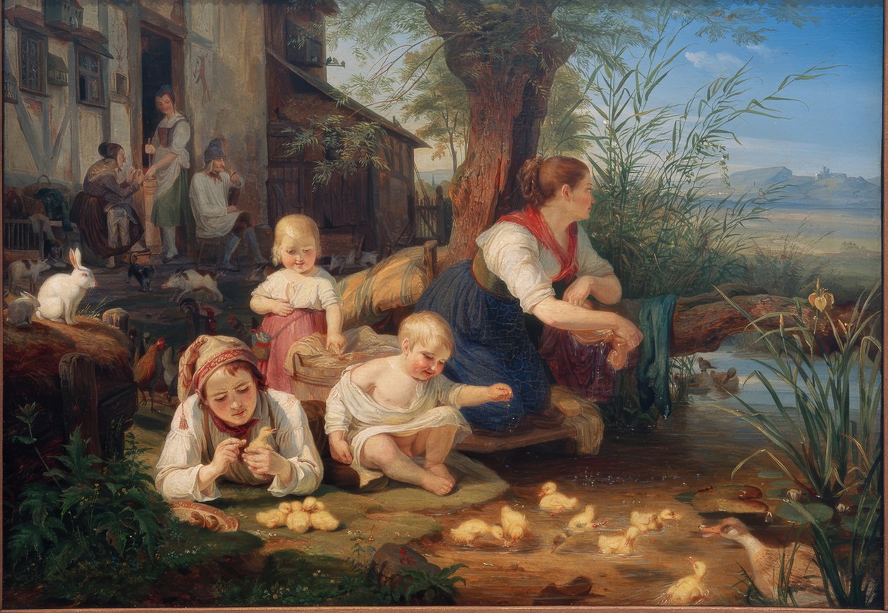 Anya gyerekekkel alkotó: Carl Engel von Rabenau