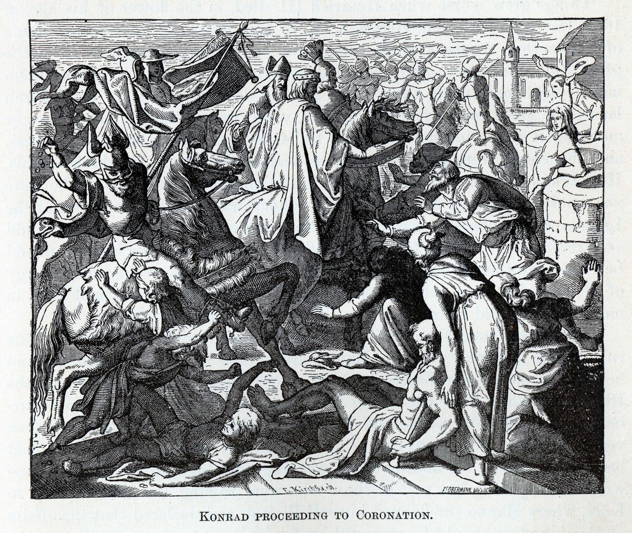Konrád továbbmegy a koronázásra, 1882 alkotó: Carl Ferdinand Obermann