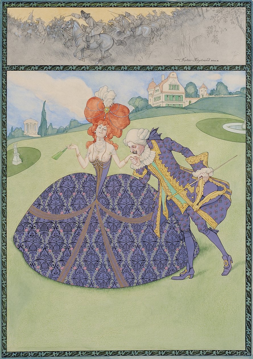 Elegáns Paar im Garten ("Servir le roi – serve les dames") alkotó: Carl Fischer Köystrand