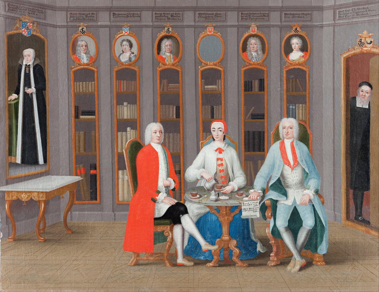 A Stenbock család Rånäs-i könyvtárában, 1740 körül alkotó: Carl Fredrik Svan