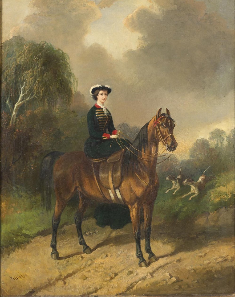 Eugenie császárné lóháton alkotó: Carl Friederich Kiørboe