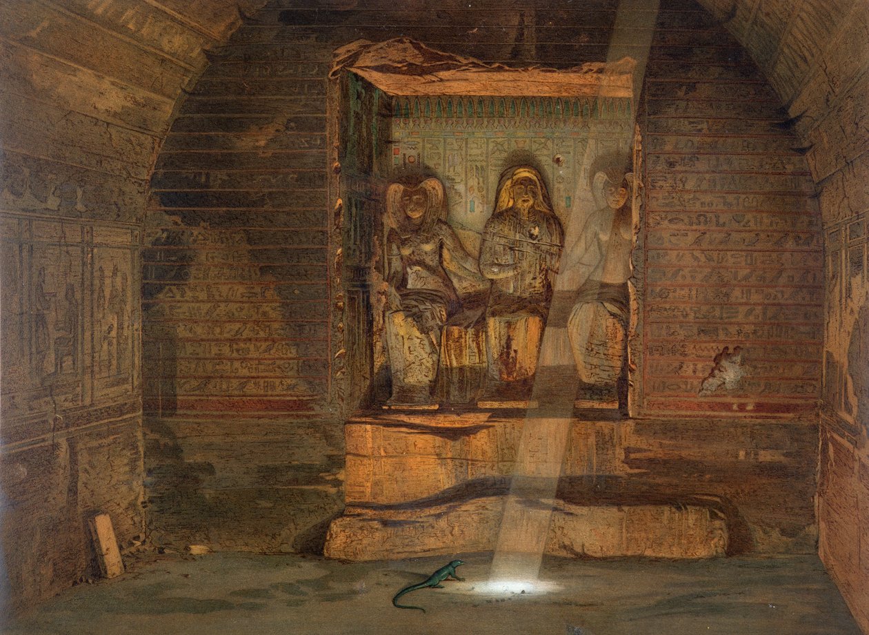 Egy sír El-Kabban, egyike a G.W. által készített 24 illusztrációnak. Seitz, nyomtatva 1873 körül alkotó: Carl Friedrich Heinrich Werner