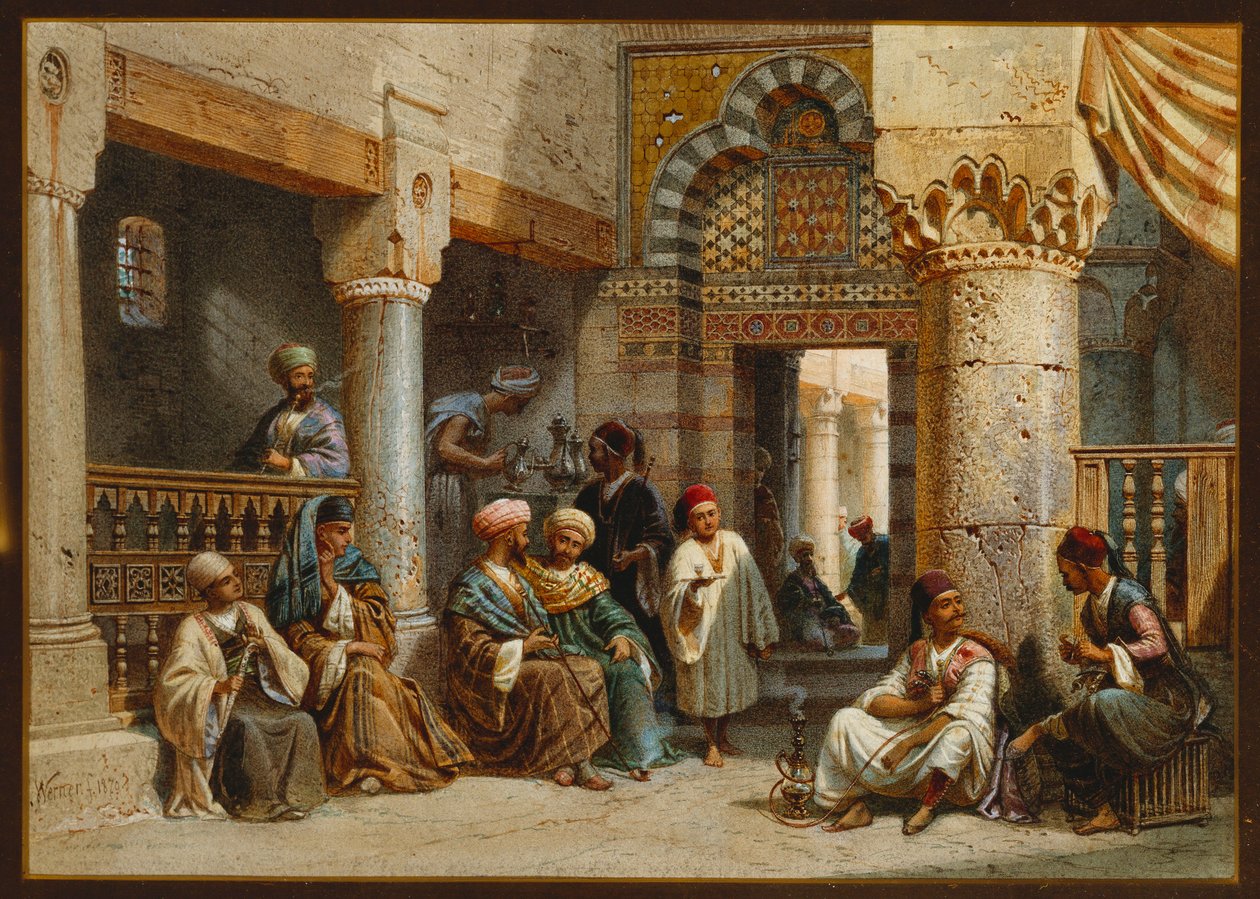 Arab figurák egy kávéházban, 1870 alkotó: Carl Friedrich Heinrich Werner