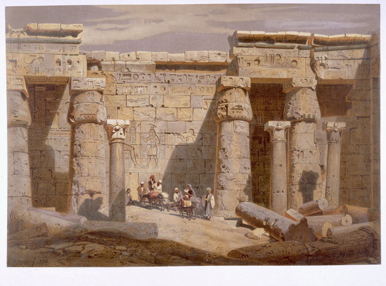 Van Medinet temploma, Théba, 1874 alkotó: Carl Friedrich Heinrich Werner