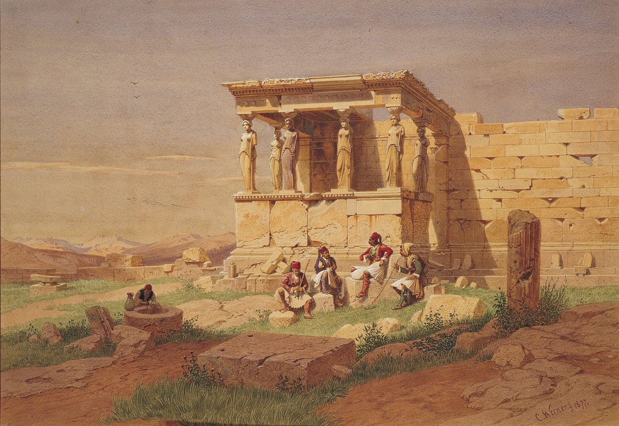 Az Erechtheion. A Kariatidák tornáca, 1877 alkotó: Carl Friedrich Heinrich Werner