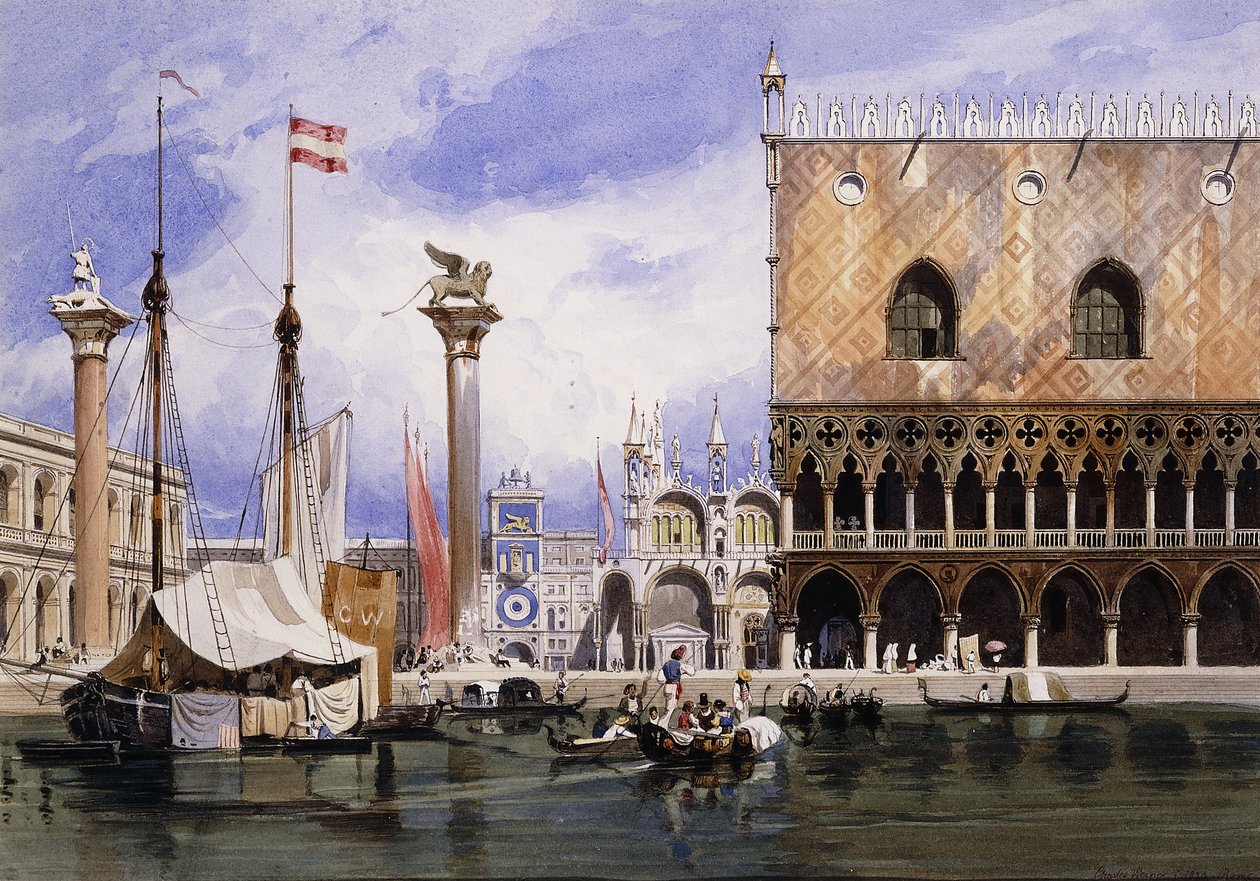 A Piazzetta di San Marco, Velence, 1839 alkotó: Carl Friedrich Heinrich Werner