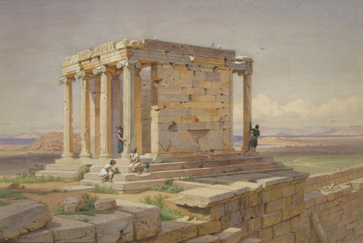 Nike Athéné temploma. Kilátás észak-kelet felől, 1877 alkotó: Carl Friedrich Heinrich Werner