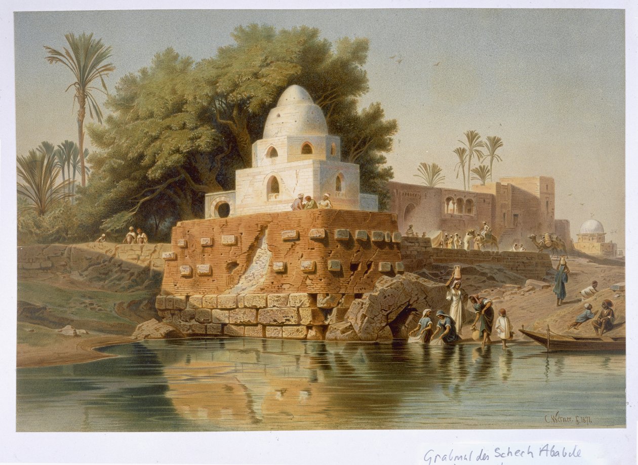 Ababda sejk sírja Minyában, Közép-Egyiptomban, 1871 alkotó: Carl Friedrich Heinrich Werner