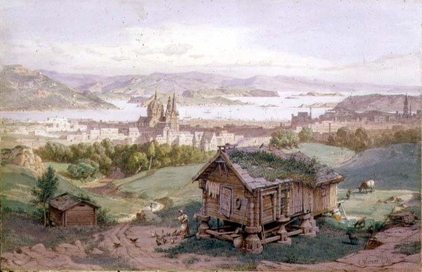 Christiania látképe alkotó: Carl Friedrich Heinrich Werner