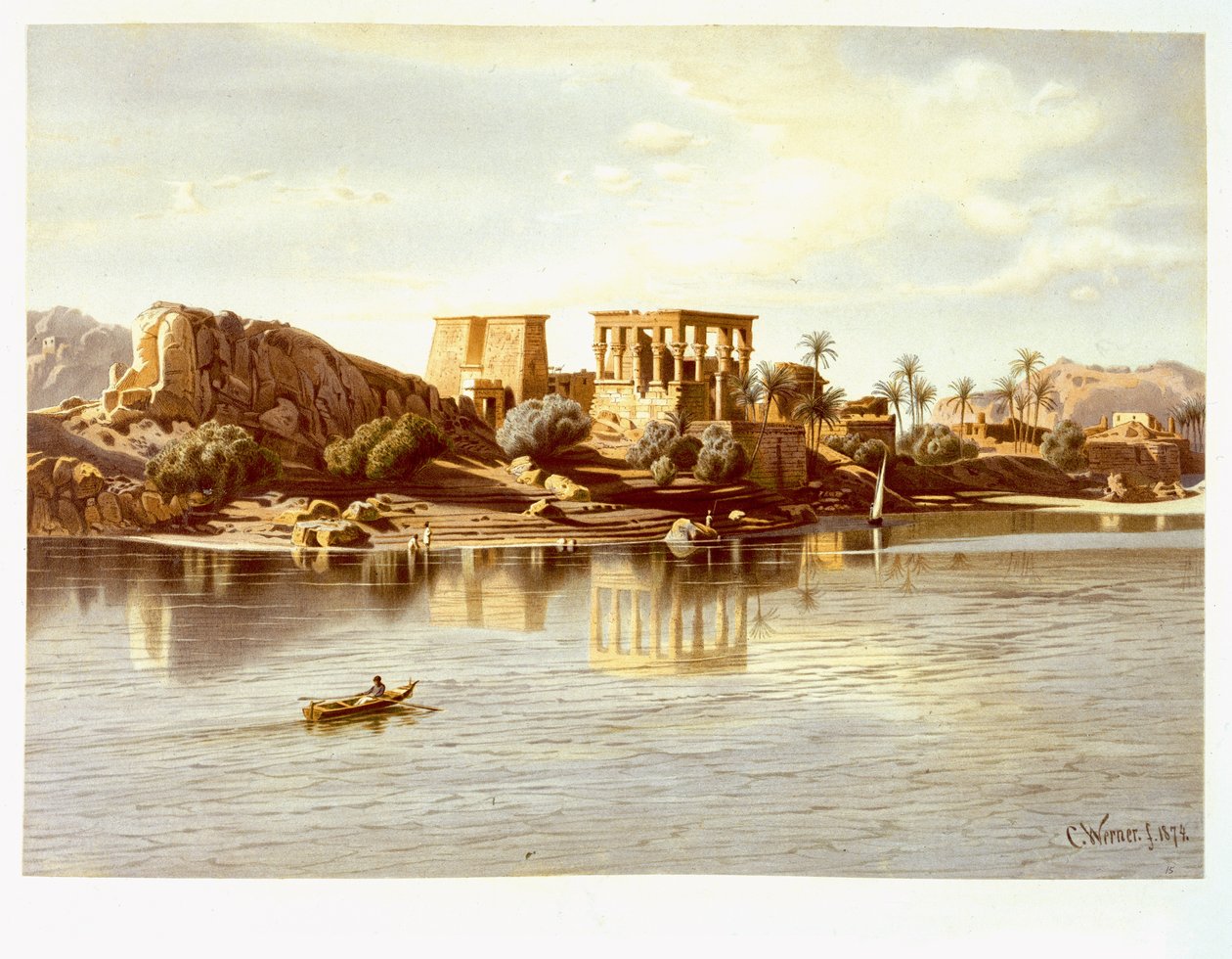 Kilátás a Philae-szigetre, 1874 alkotó: Carl Friedrich Heinrich Werner