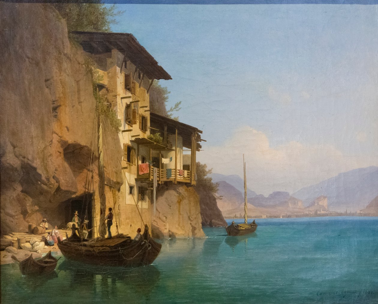A Ponale taverna a Garda-tónál alkotó: Carl Friedrich Heinzmann