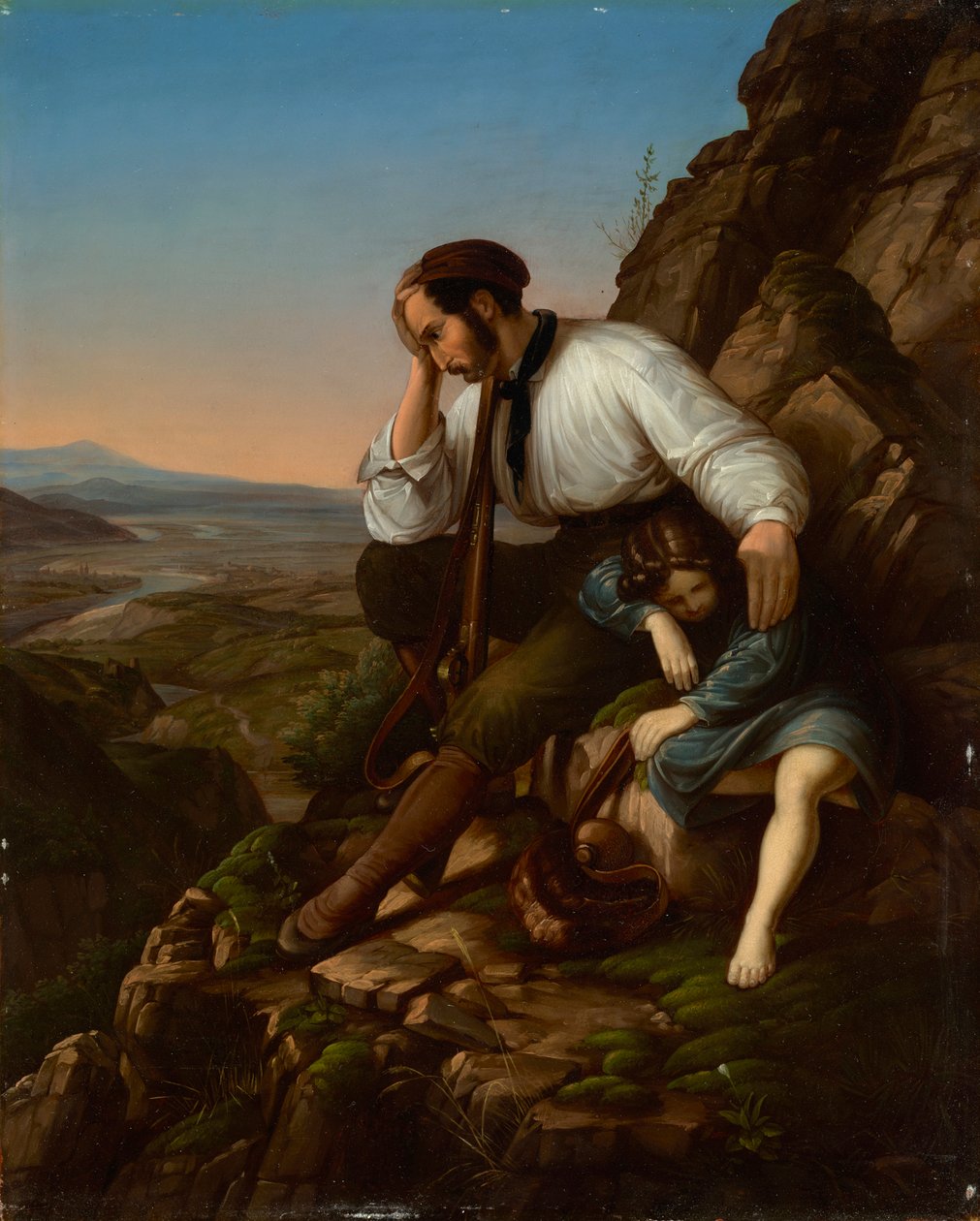 A rabló és az alvó gyermeke alkotó: Carl Friedrich Lessing
