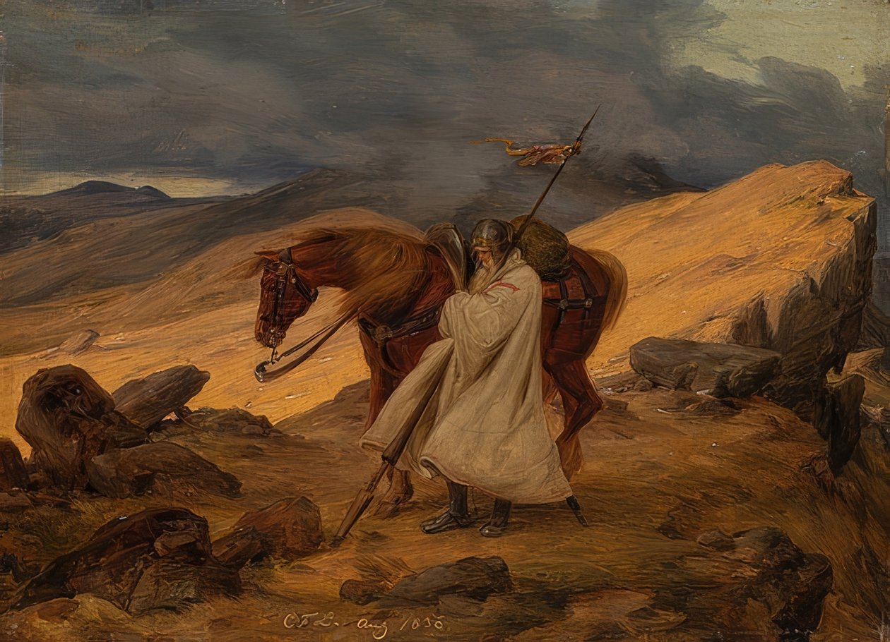Keresztes őr a hegyekben. 1836 alkotó: Carl Friedrich Lessing