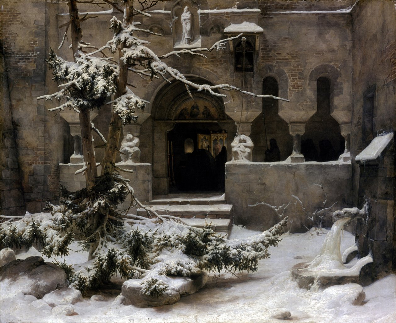 Kolostorkert hóban alkotó: Carl Friedrich Lessing
