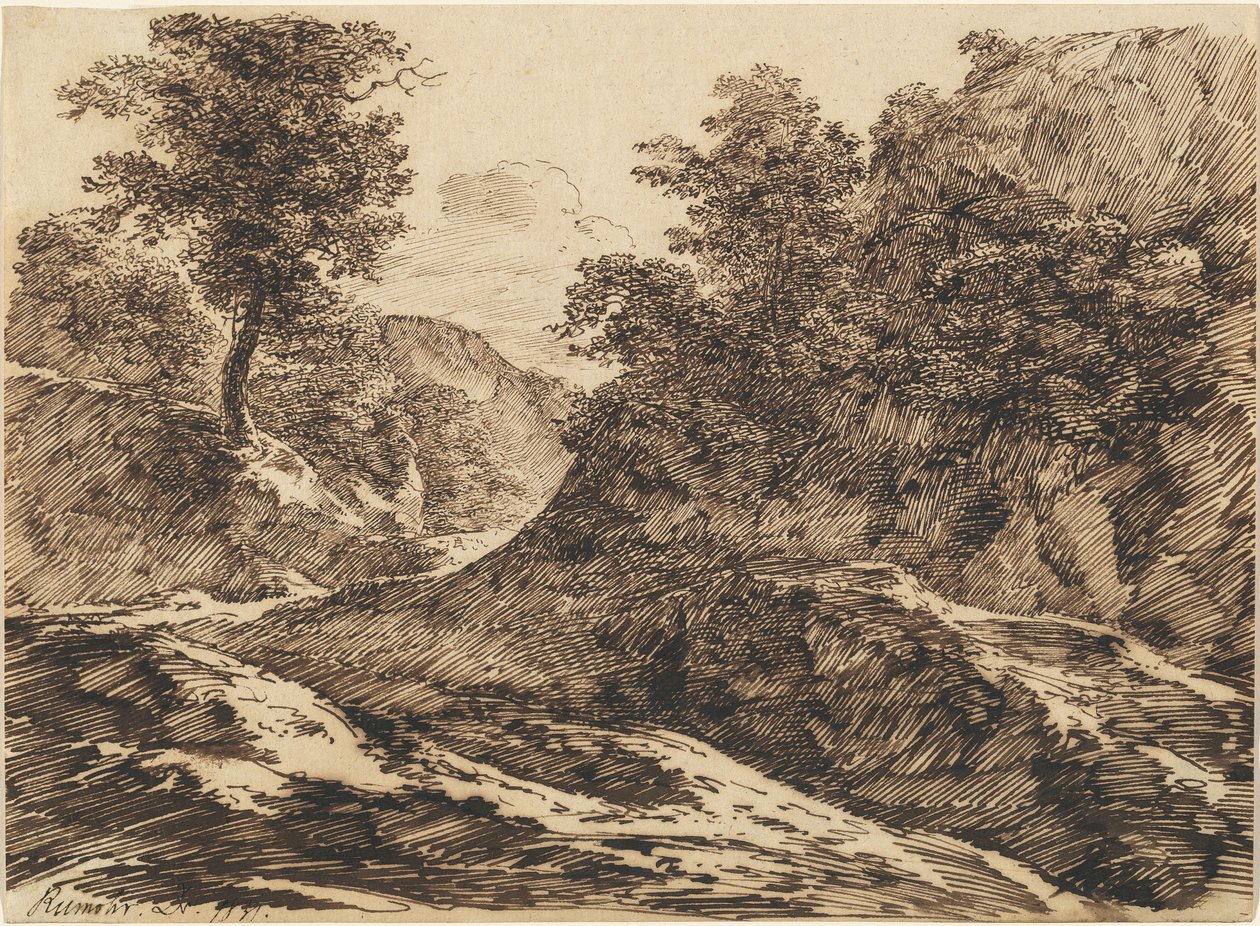 Út a dombos tájon keresztül alkotó: Carl Friedrich Ludwig Felix von Rumohr