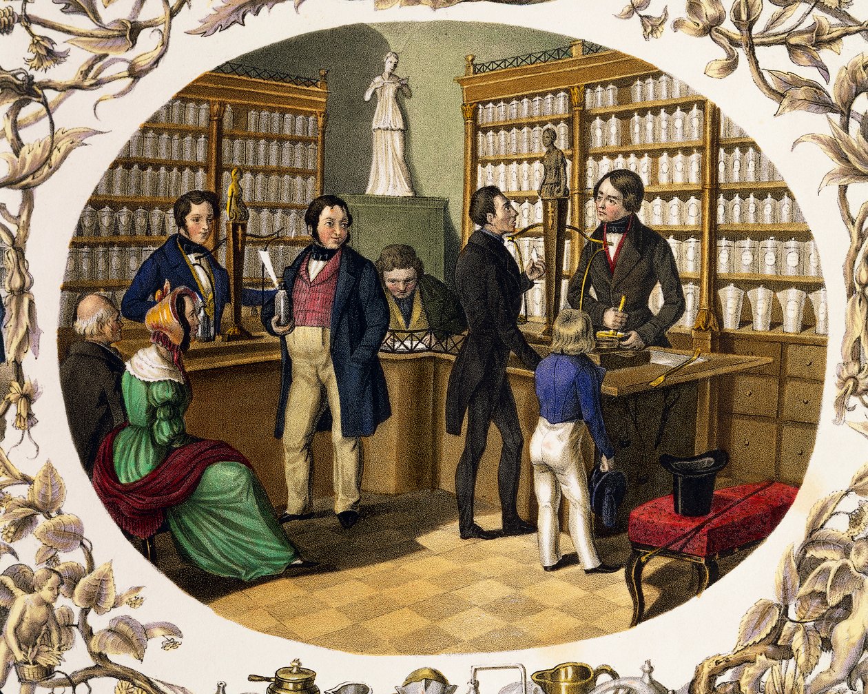 Az osztrák gyógyszertár belseje alkotó: Carl and Geiger Peter Johann Nepomuk Kunz