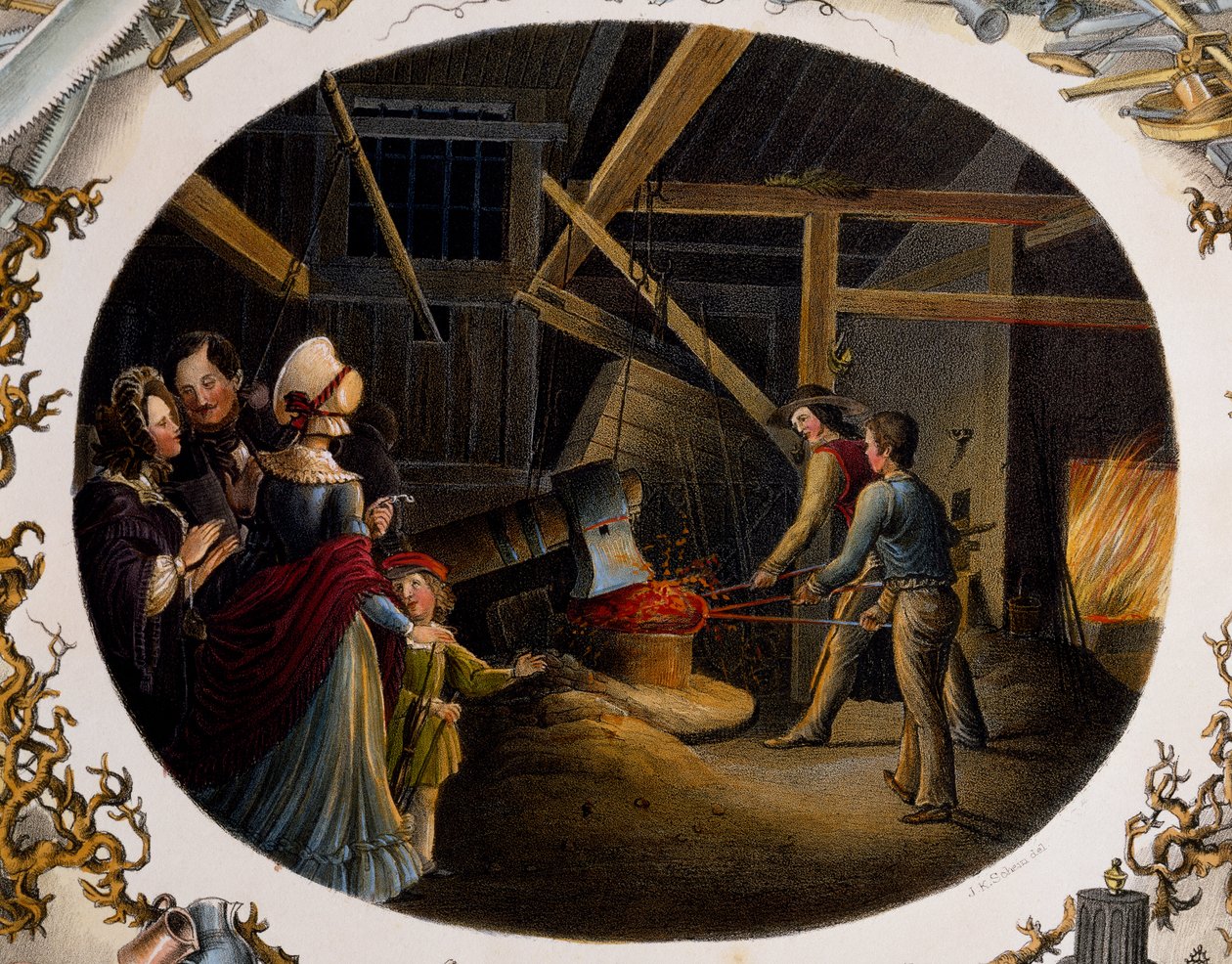 Az öntöde kilátása alkotó: Carl and Geiger Peter Johann Nepomuk Kunz