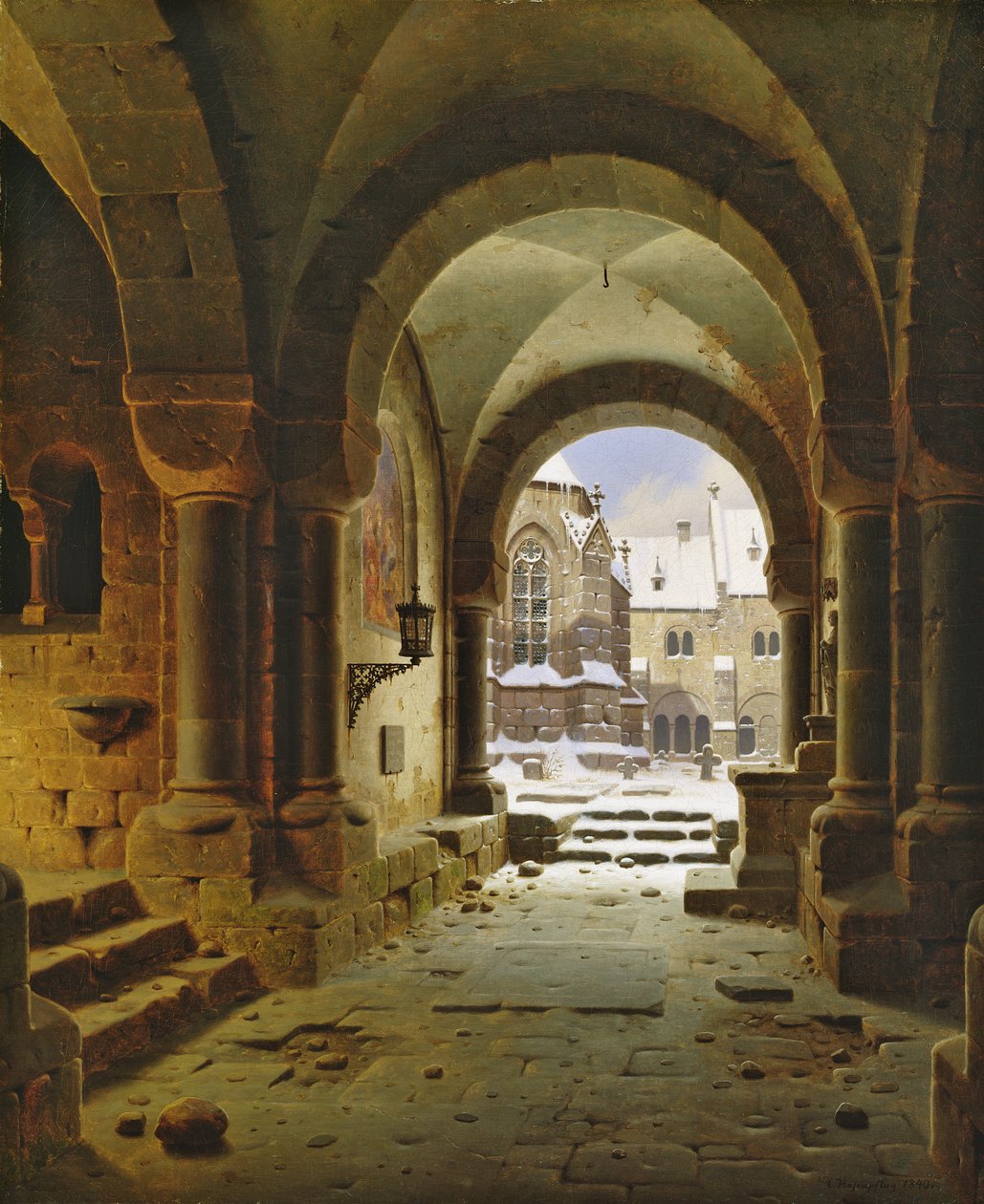 A kolostor kapuja télen, 1840 alkotó: Carl Georg Adolph Hasenpflug