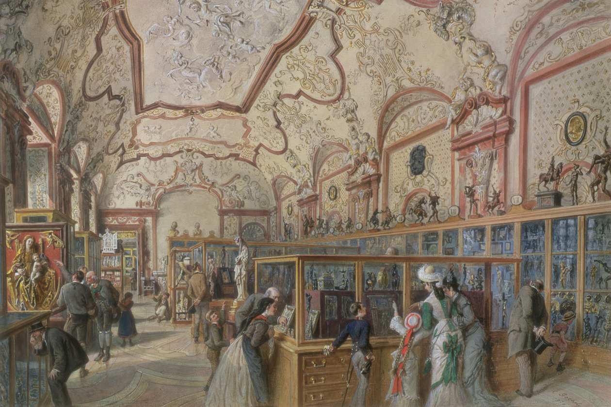 Az Alsó-Belvedere-i Ambraser Galéria márványterme, Bécs, 1876 alkotó: Carl Goebel