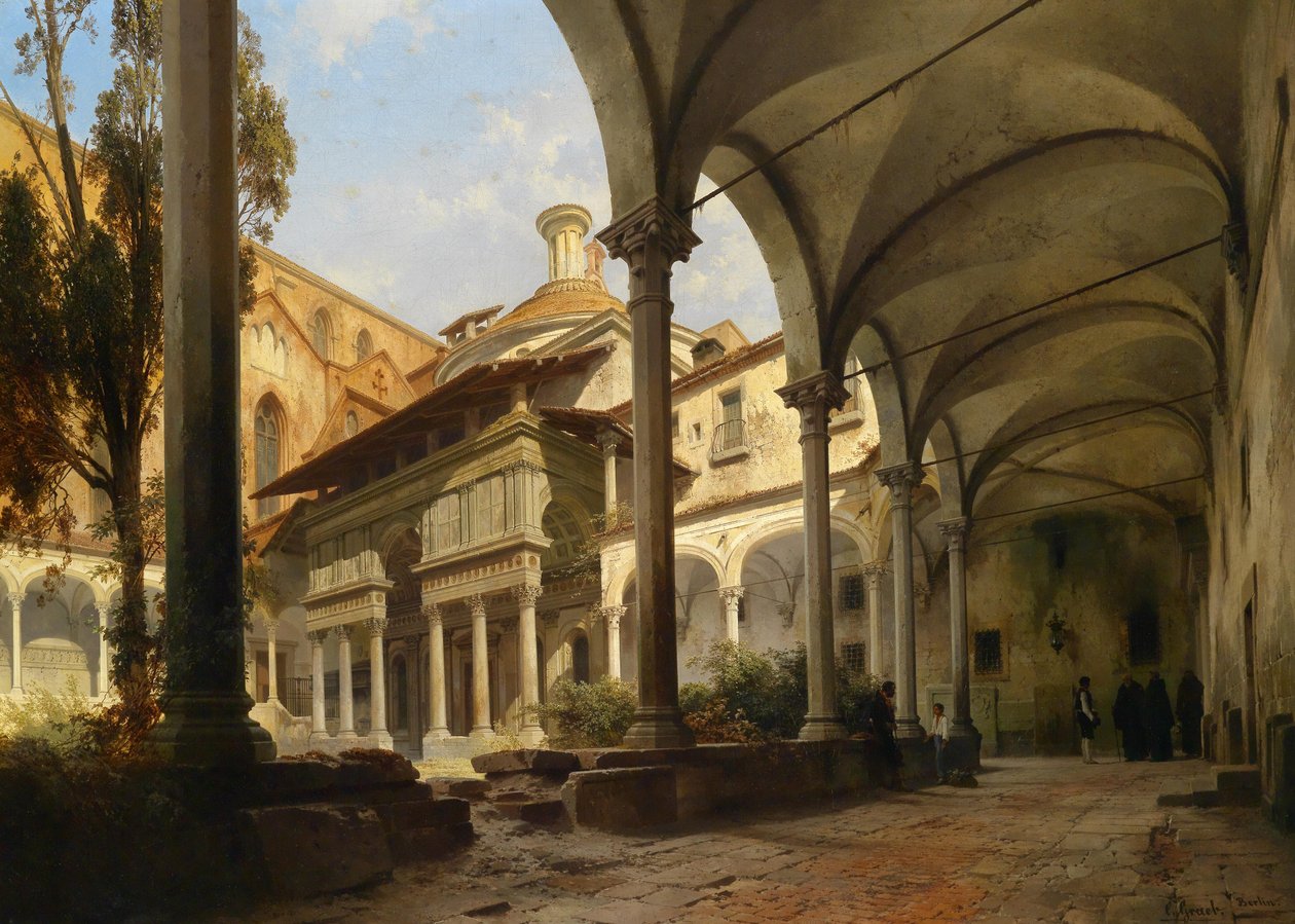 Hof mit Capella Pazzi alkotó: Carl Graeb