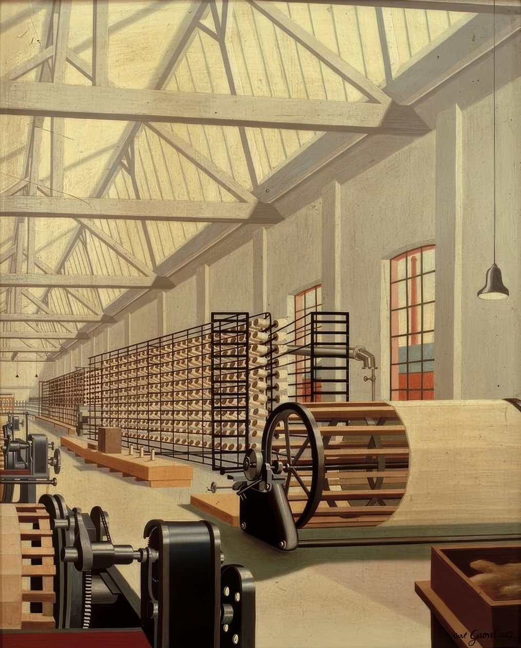 Előkészítő helyiség (szövőüzem) alkotó: Carl Grossberg