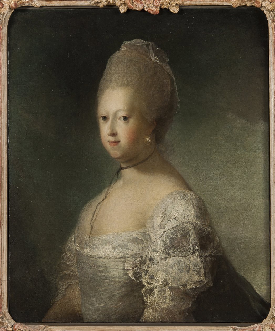 Caroline Mathilde Hannover, Nagy-Britannia hercegnője, valamint Dánia és Norvégia királynője – Caroline Matilda, Nagy-Britannia (1751-1775), dán királynő portréja, Pilo, Carl Gustaf (1711-1793) alkotása. Olajfestmény. Mérete: 76x63 cm. Nationa alkotó: Carl Gustaf Pilo