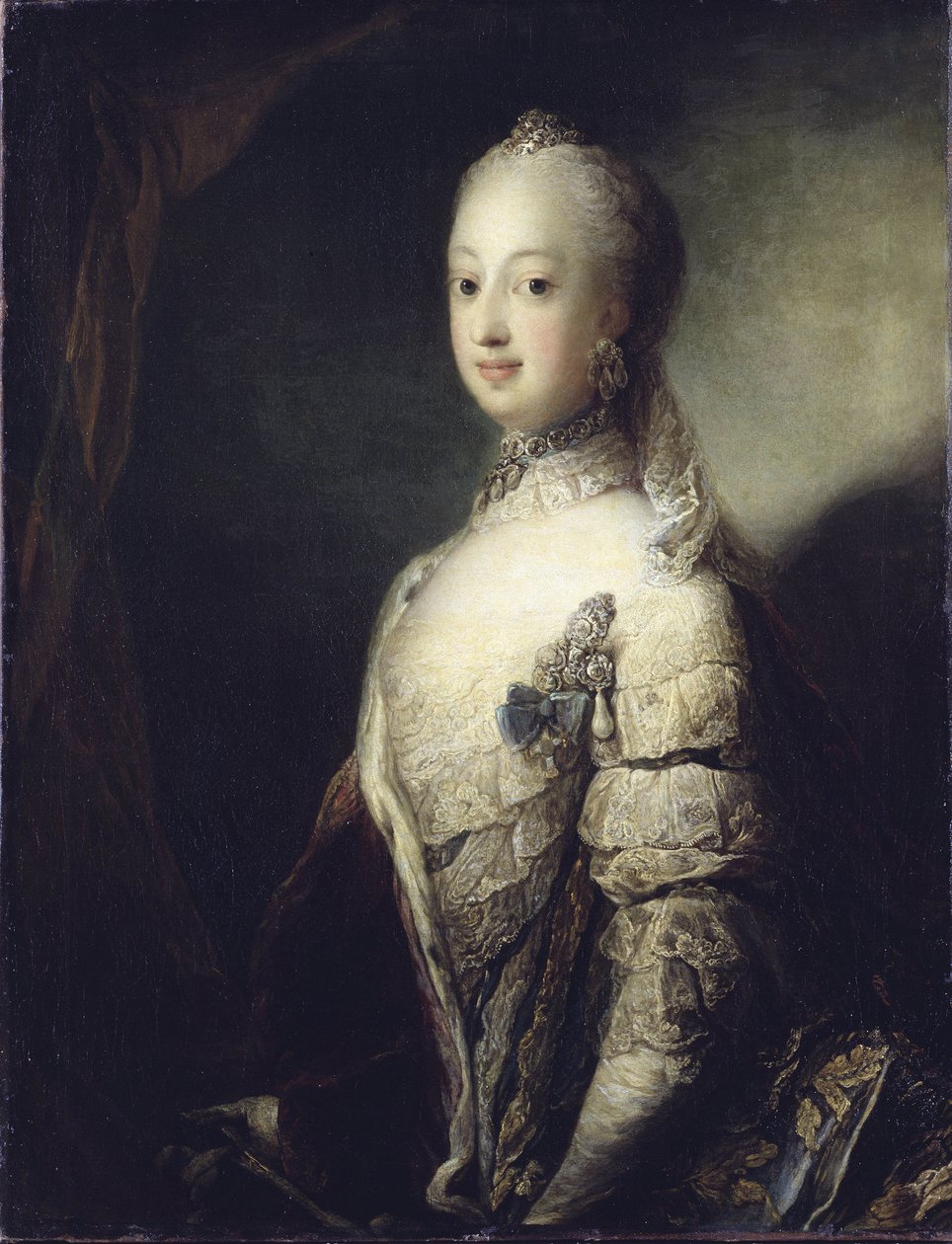 Sophie Madeleine Dánia, Svédország és Finnország királynője – Sophia Magdalena dán (1746-1813), svéd királynő portréja, Pilo, Carl Gustaf (1711-1793). Olajfestmény alkotó: Carl Gustaf Pilo