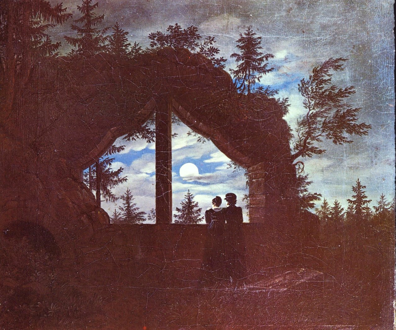 Német: Ablak Oybinban holdfénynél alkotó: Carl Gustav Carus