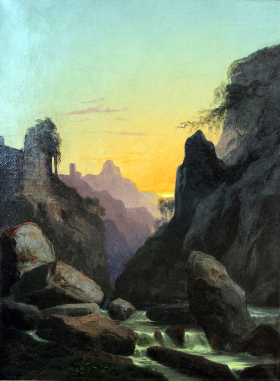 Német: Schönau bei Teplitz (Schönau melletti szurdok) Schönau Teplitz mellett alkotó: Carl Gustav Carus