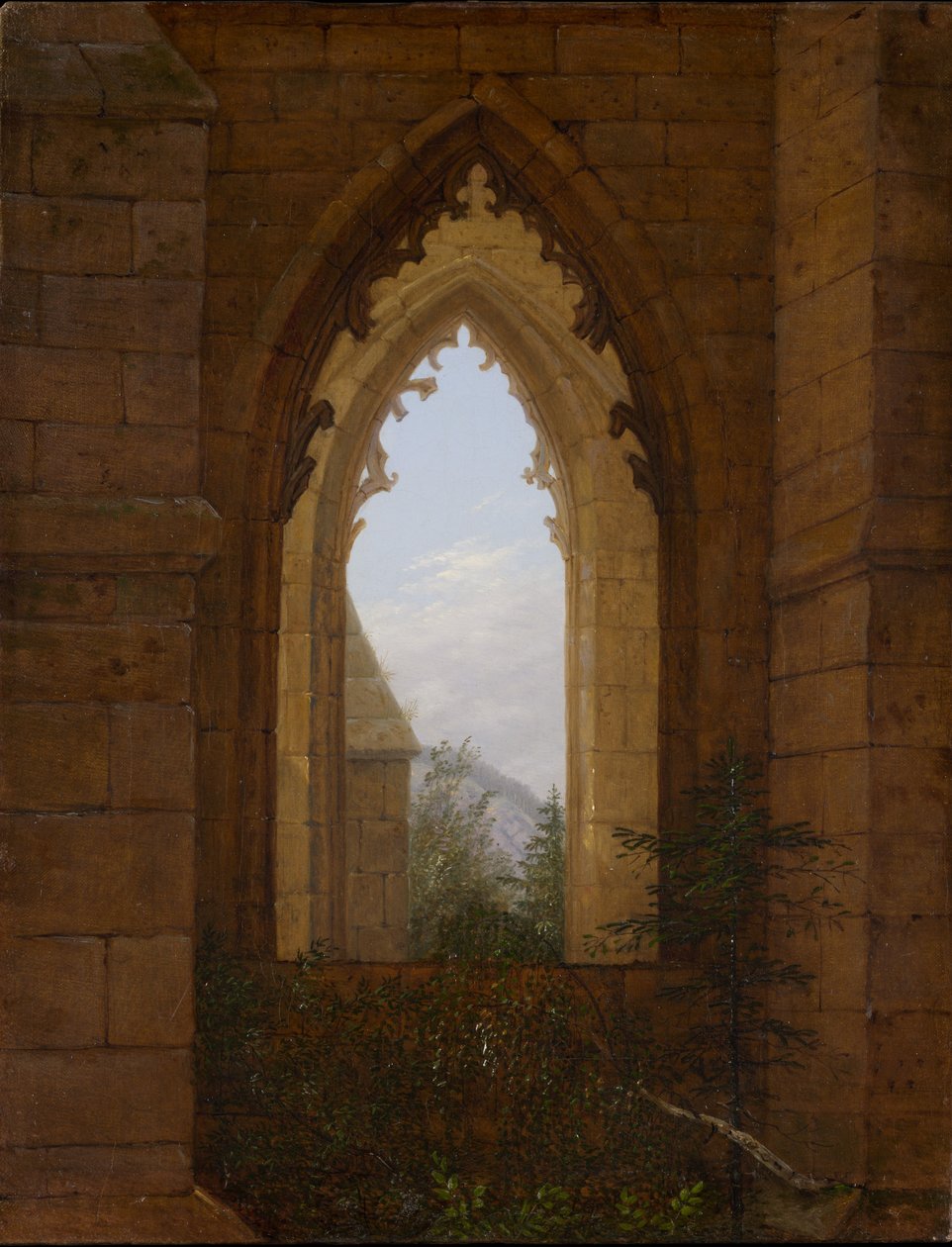 Gótikus ablak az Oybin kolostor romjain alkotó: Carl Gustav Carus