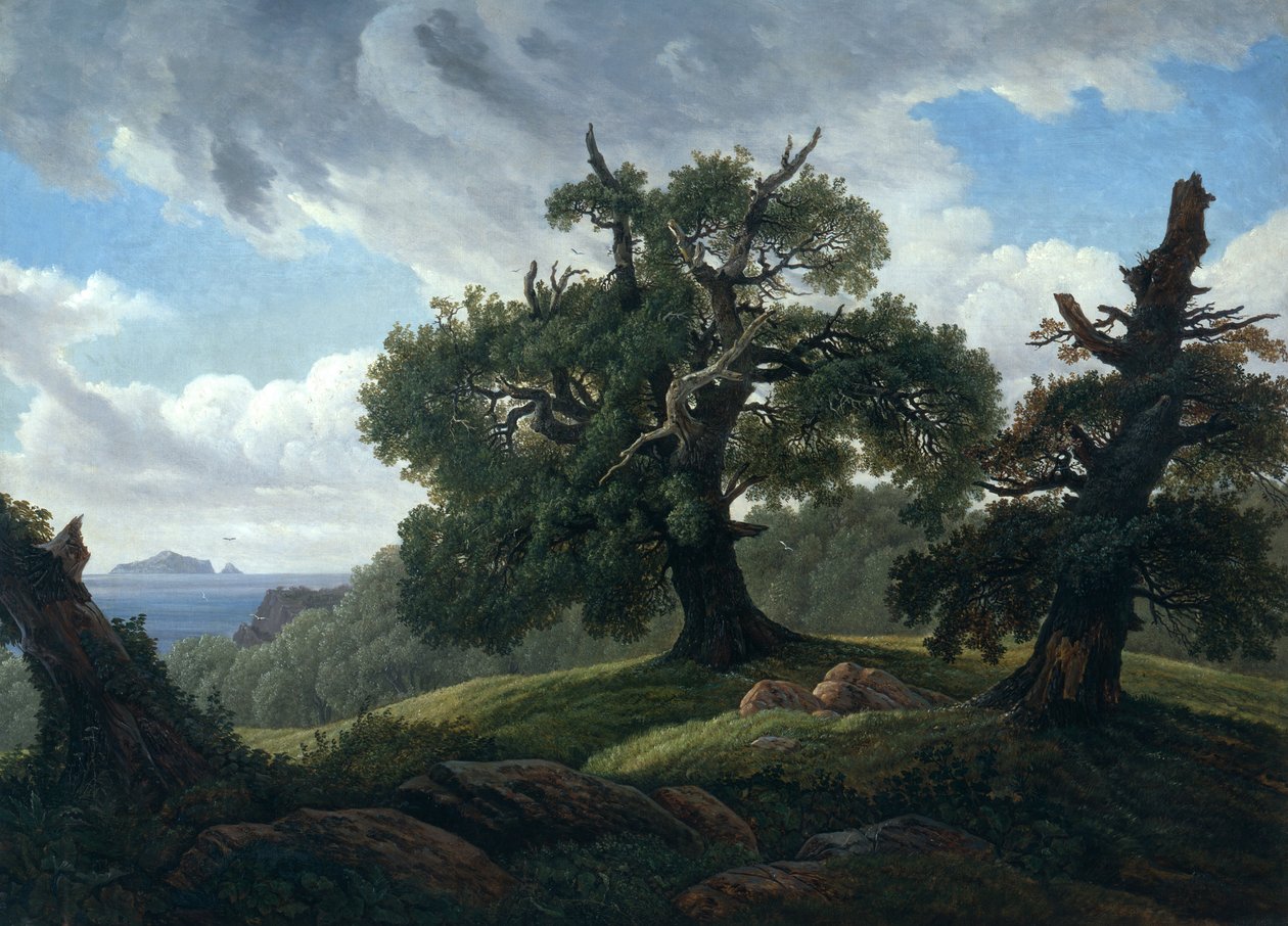 A Balti-tenger erdős szigetének emléke Tölgyfák a tenger mellett, 1835 alkotó: Carl Gustav Carus