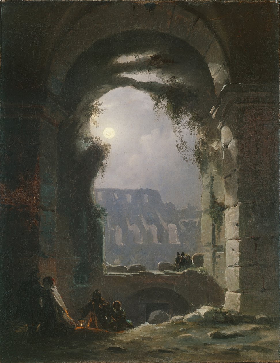 A Colosseum az éjszakában, 1830-as évek eleje alkotó: Carl Gustav Carus