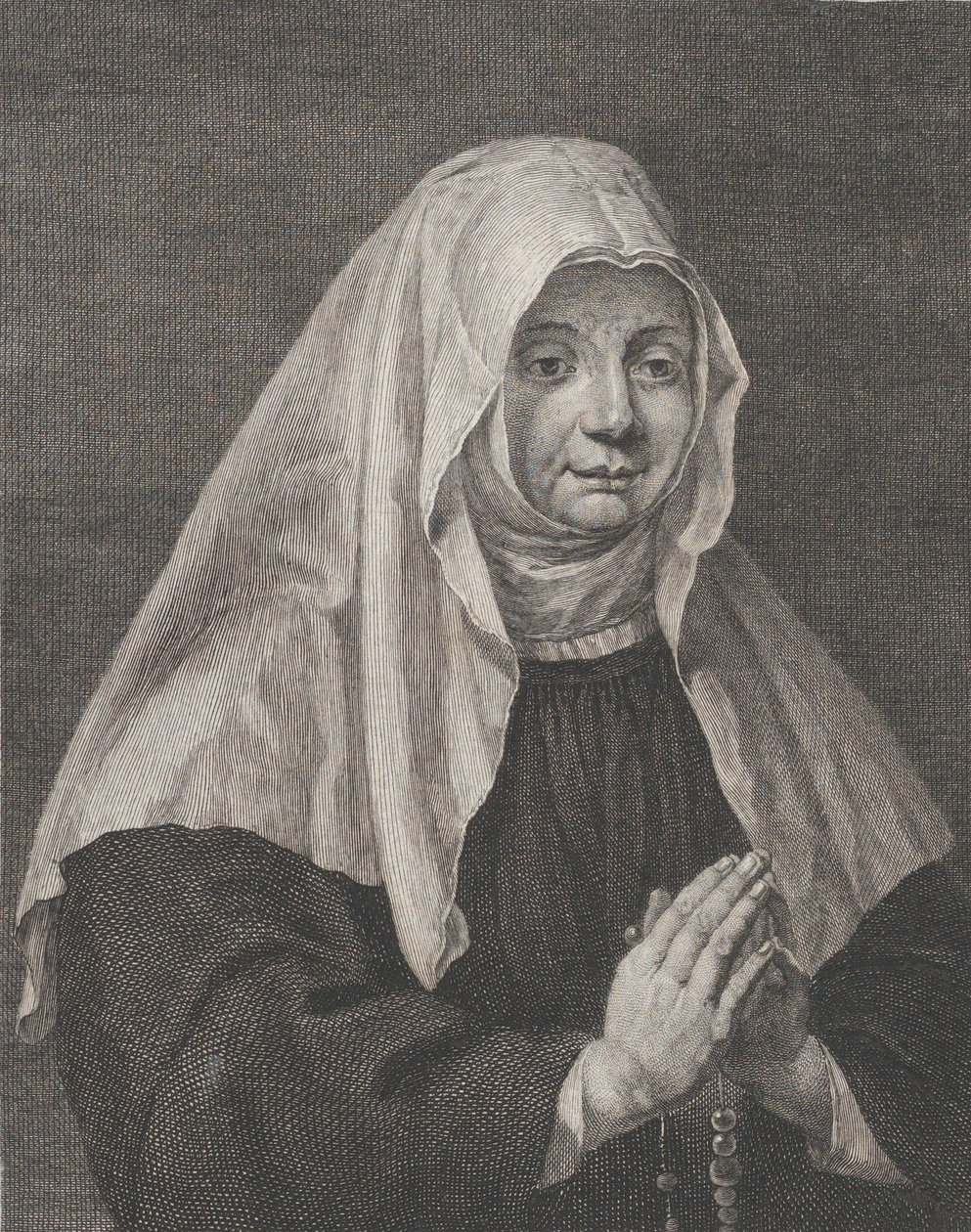 Egy imádkozó apáca portréja, kb. 1771. alkotó: Carl Guttenberg