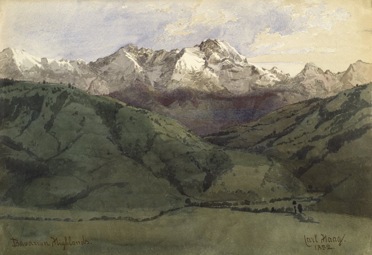 Bajor-felföld, 1852 (wc papíron) alkotó: Carl Haag