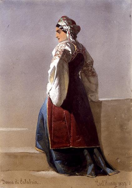 „Donna di Calabria”, egy olasz lány portréja alkotó: Carl Haag