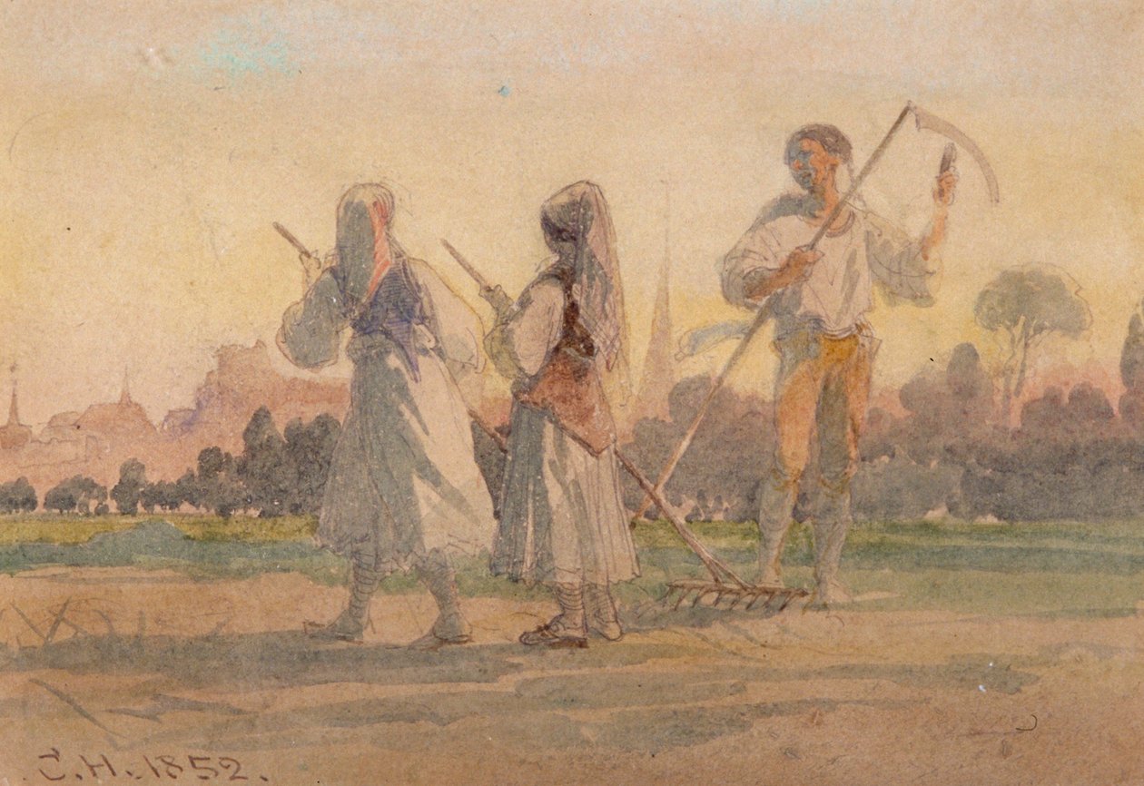 „Frankó parasztok Wurzburg mellett”, Németország, 1852 alkotó: Carl Haag