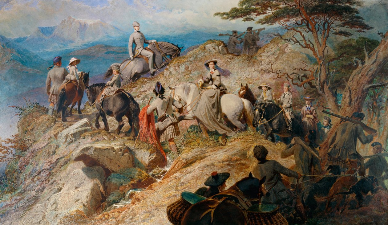 Reggel a Felvidéken. A királyi család felemelkedése Lochnagarba, 1853 alkotó: Carl Haag