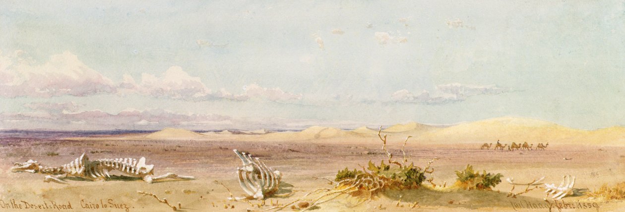 Homokhegyek a sivatagban, Kairó, Szuez, 1859 alkotó: Carl Haag
