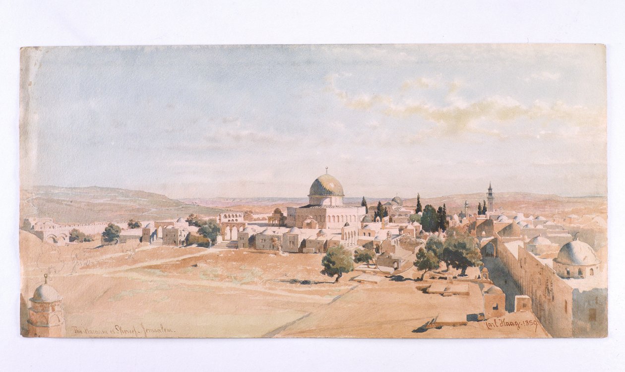 „The Haraam es Shereef, Jerusalem”, 1895 alkotó: Carl Haag