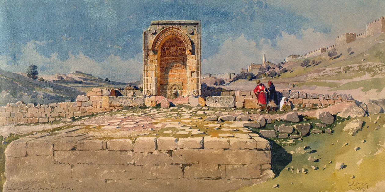 Gihon völgye és alsó medencéje, Jeruzsálem, 1859 alkotó: Carl Haag