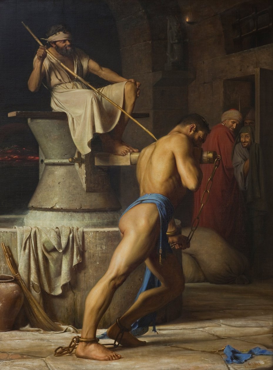 Sámson és a filiszteusok, 1863 alkotó: Carl Heinrich Bloch