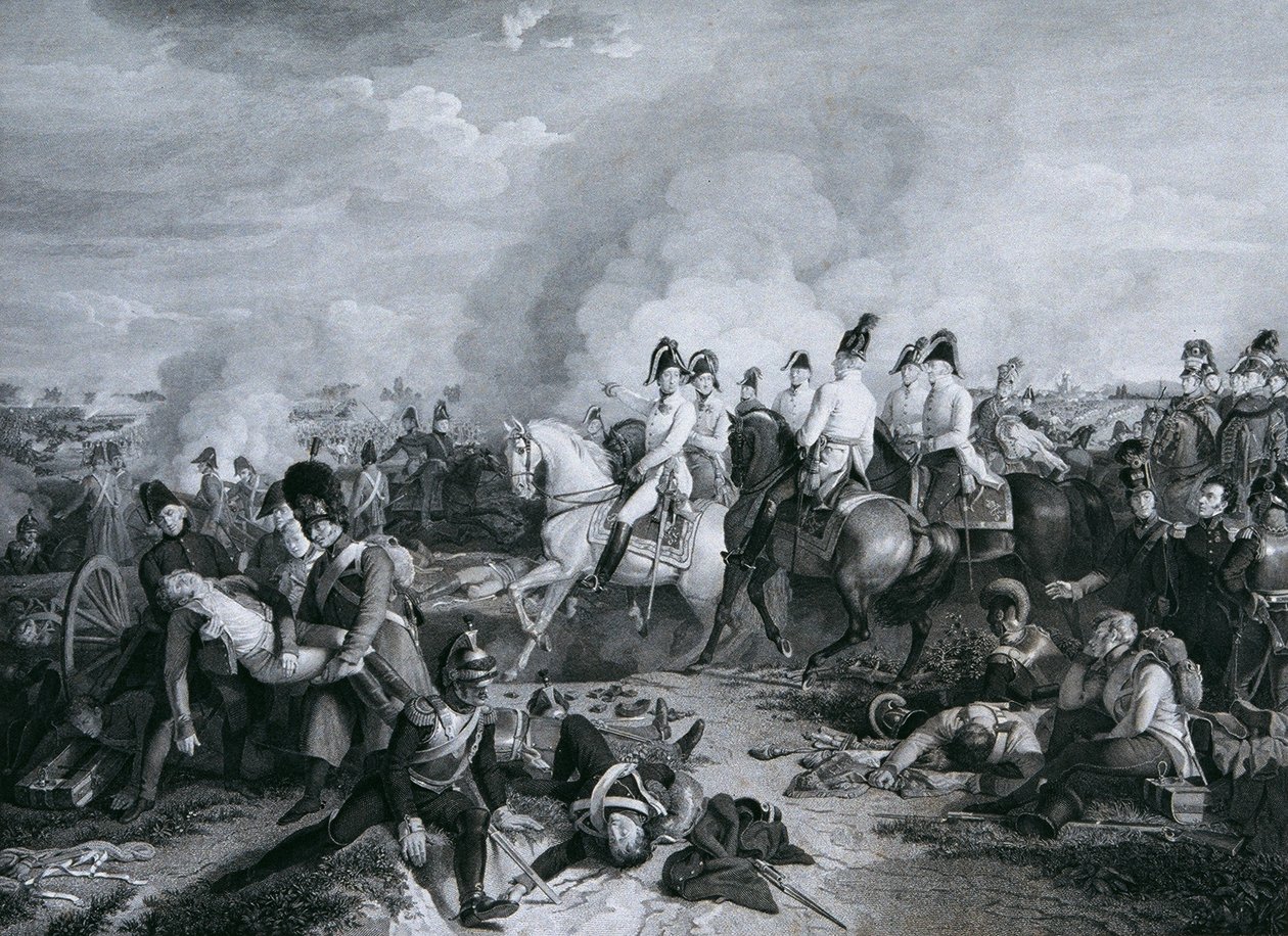 Károly osztrák főherceg az asperni csatában alkotó: Carl Heinrich Rahl
