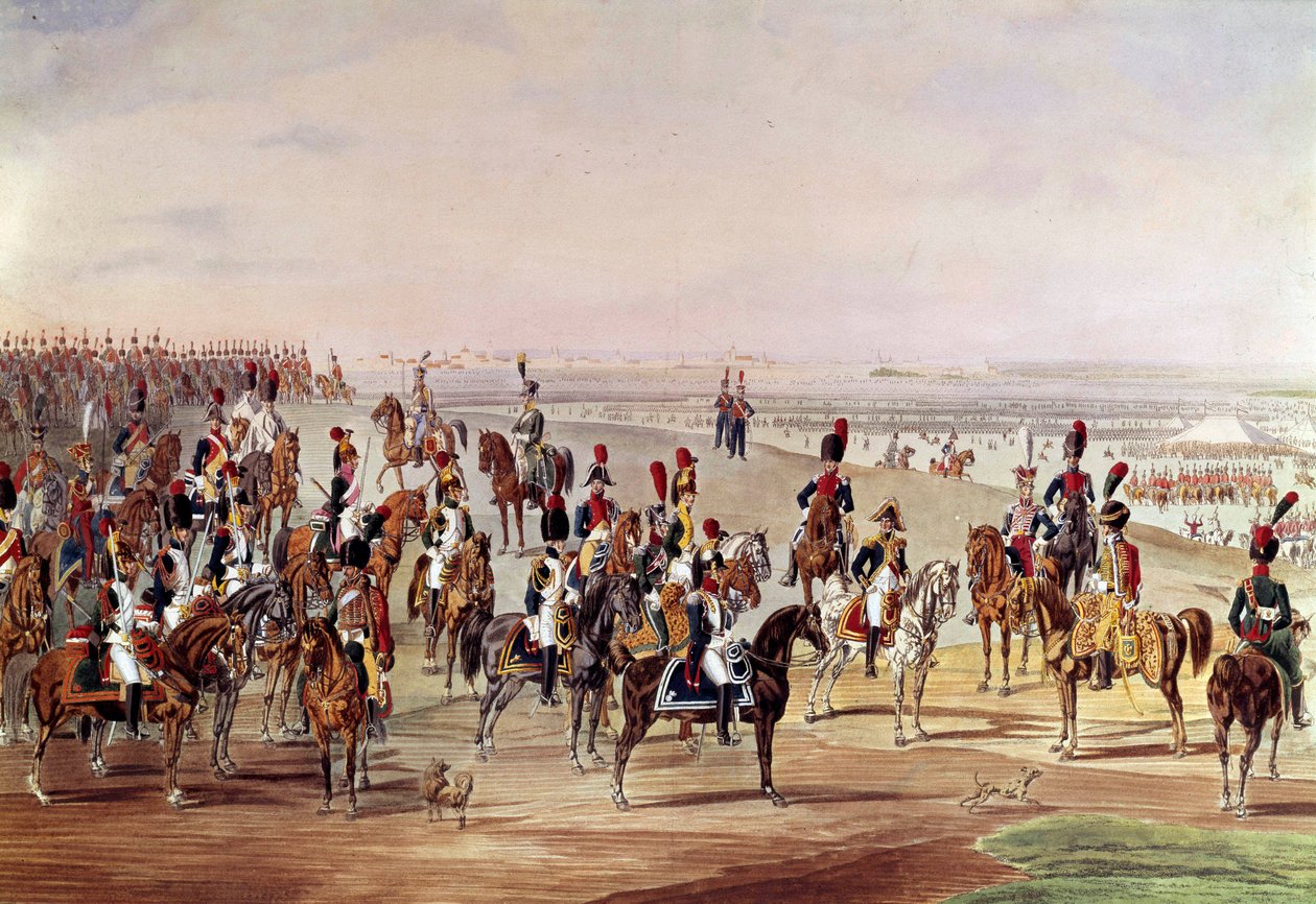 A francia lovasság általános képe, 1809 körül Carl-Heinrich Rahl (1779-1843) illusztrációja Wilhem von Kobell (1766-1855) nyomán. Homályos. 0,49x0,7 m. Párizs, Musee de l