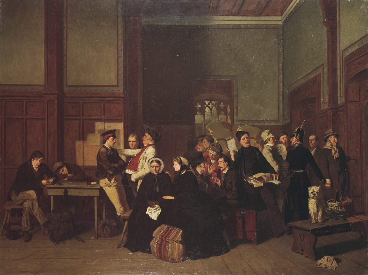 Harmadik osztályú váróterem II, 1865 körül alkotó: Carl Hendrik d Unker