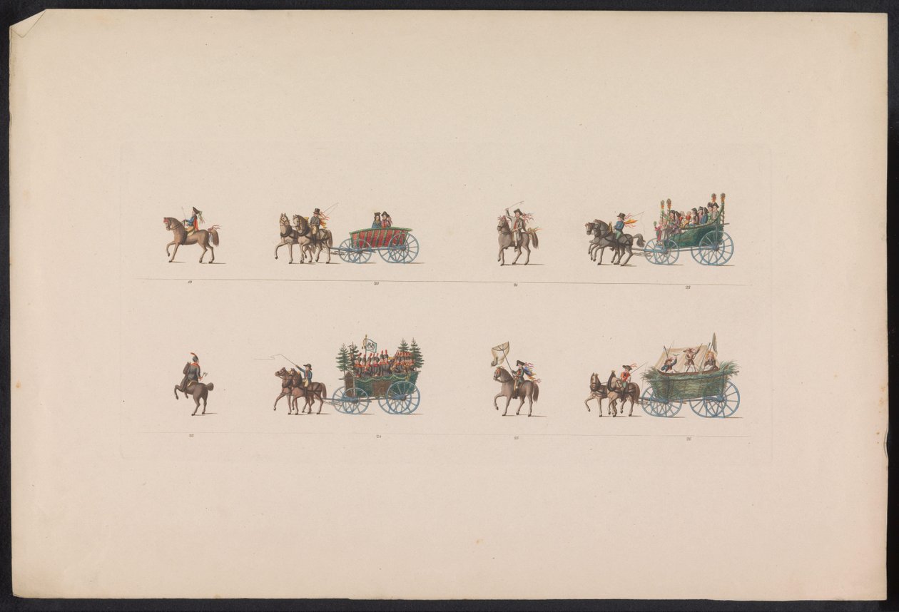 Optocht bij het huwelijk van Prinses Sophie, 1842 (3. tábla) Emlékek egy türingiai parasztesküvőről, amelyet Carl Alexander szász Weimar-Eisenach örökös nagyherceg és Sophi örökös hercegnő boldog érkezésének megünneplésére végeztek alkotó: Carl Hess