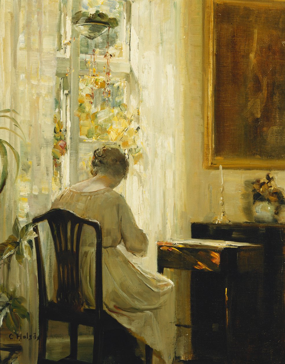 Egy nő a belső térben alkotó: Carl Holsoe