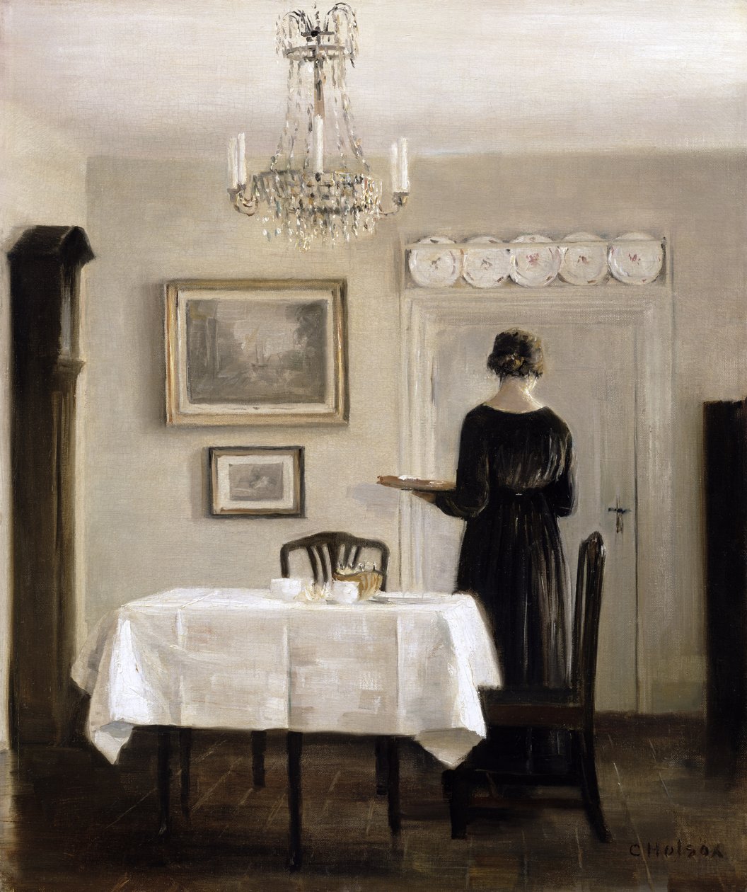 Belső női hordozótálcával, 1905 körül alkotó: Carl Holsoe