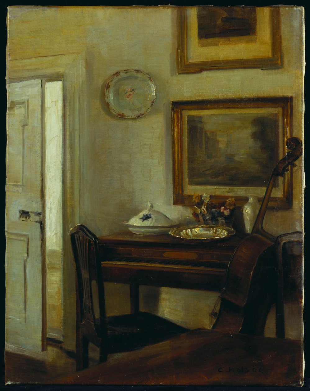 The Music Room (olaj, vászon) alkotó: Carl Holsoe