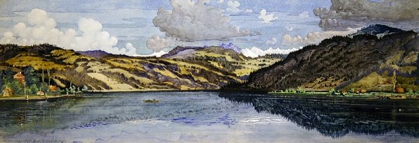 Santa Margherita és Aegeri-tenger (akvarell papíron) alkotó: Carl Johan Forsberg
